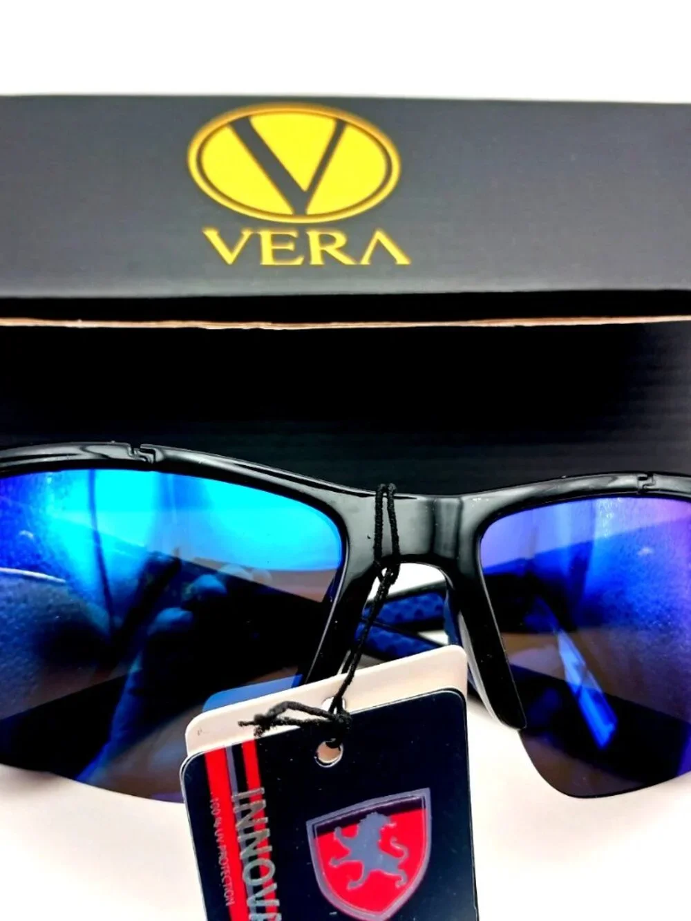 Khan Sports Sunglasses Blue + Black New With Tags Unisex